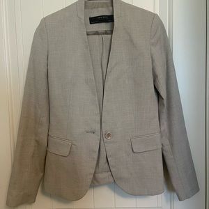 Zara pant suit, taupe/light gray color